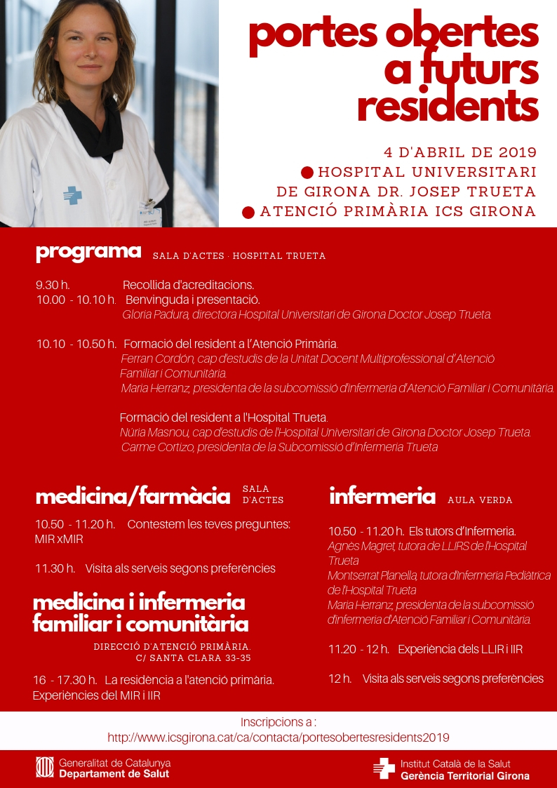 Programa de la Jornada de portes obertes per a futurs residents