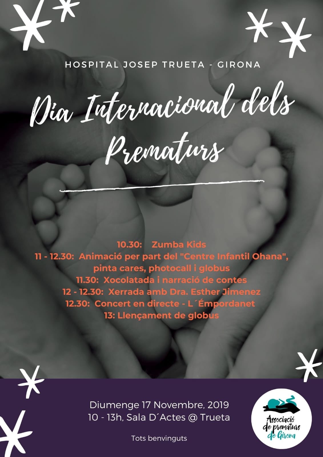 cartell dels actes amb motiu del Dia Internacional dels Prematurs