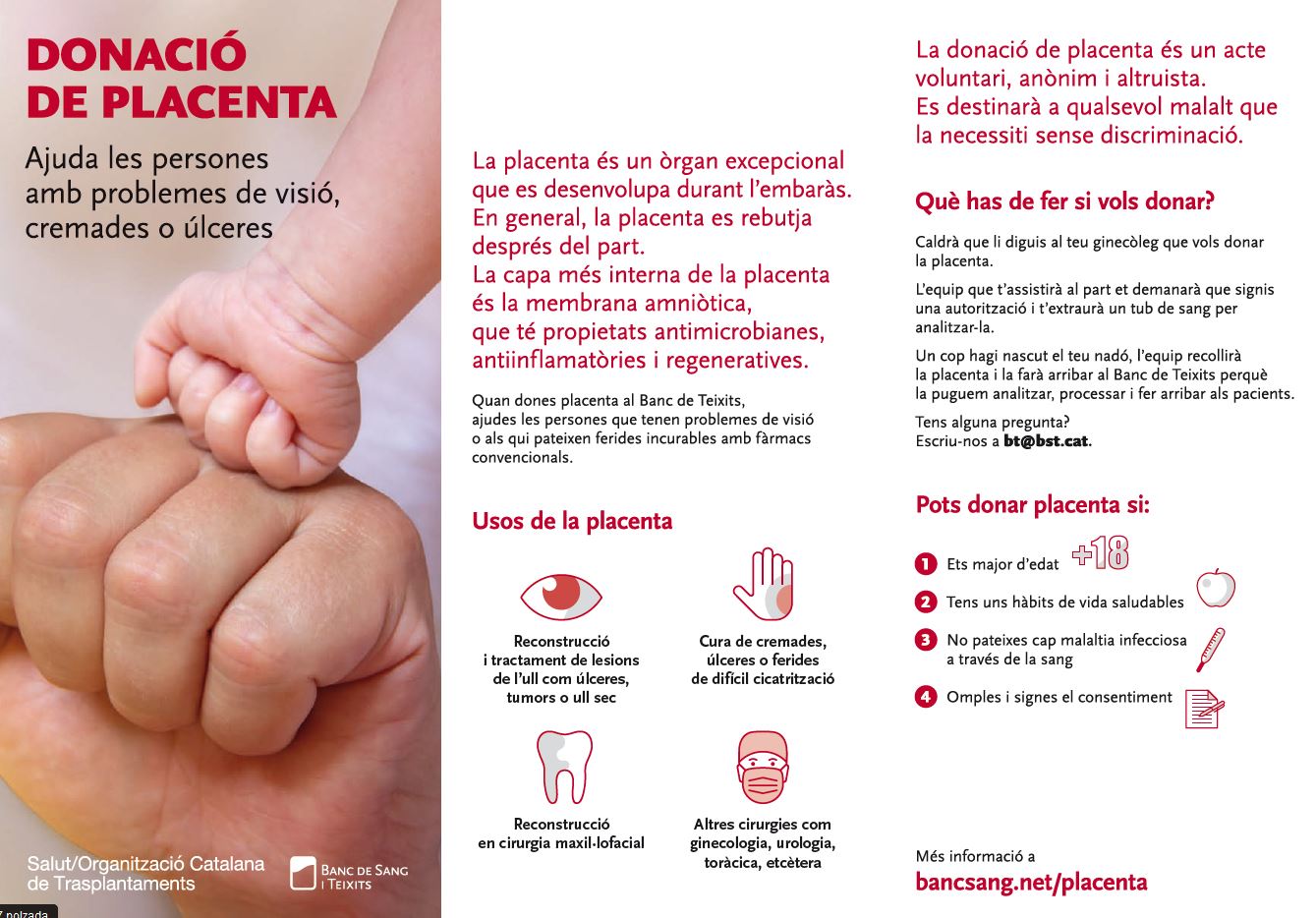 Full informatiu sobre la donació de placenta