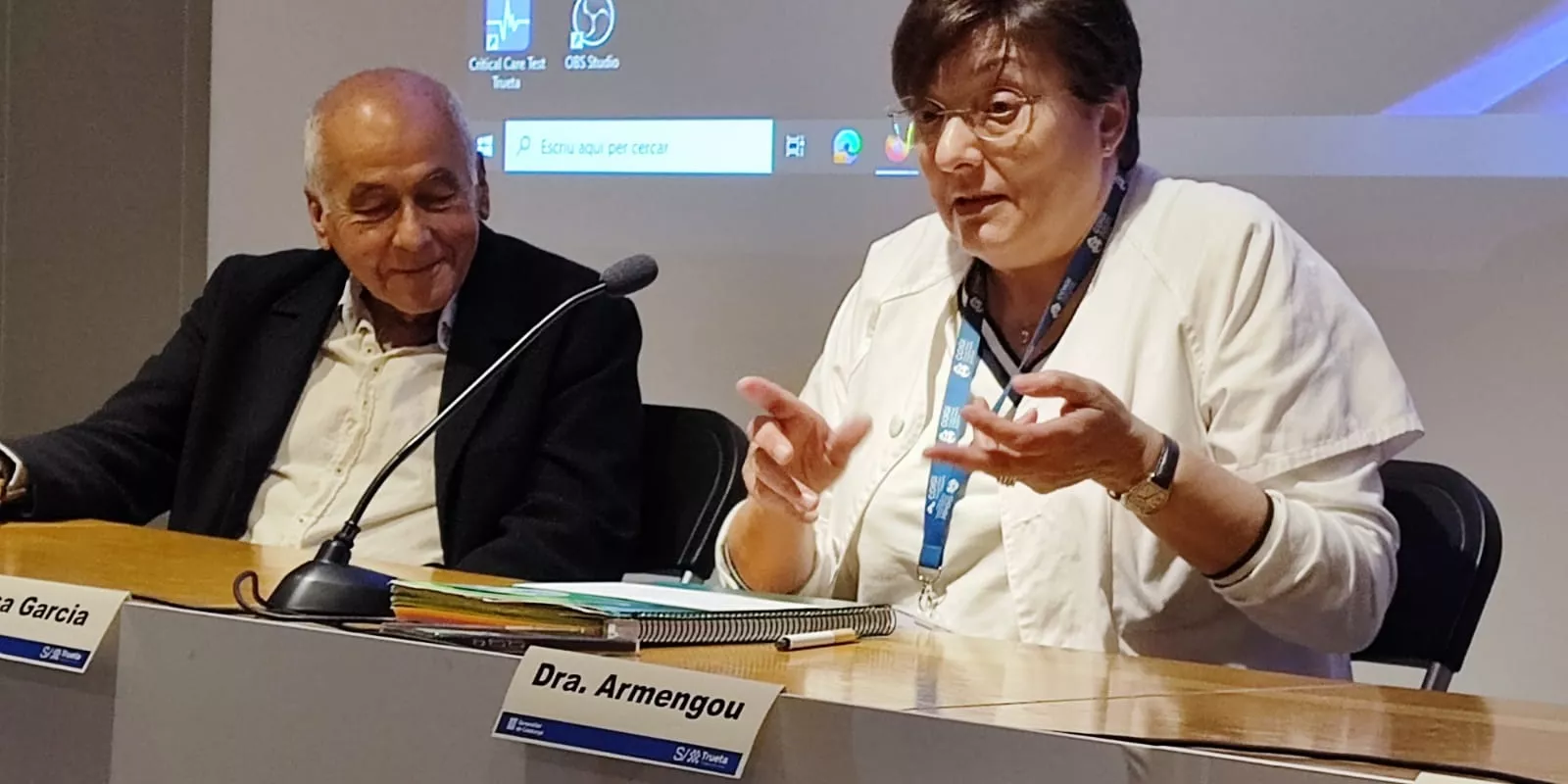 La professional d'infermeria Lluïsa Garcia intervé a la jornada d'insuficiència cardíaca