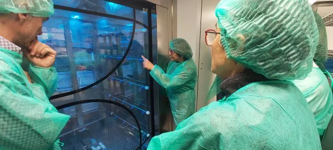 Vista de la Consellera de Salut, Olga Pané, a l'àrea esterilització del Trueta