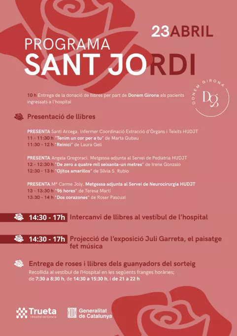 Cartell informatiu del programa de Sant Jordi 2025 al Trueta