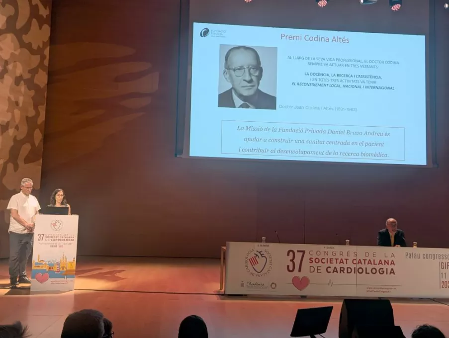 Entrega del Premi Joan Altés durant el congrés de la Societat Catalana de Cardiologia 