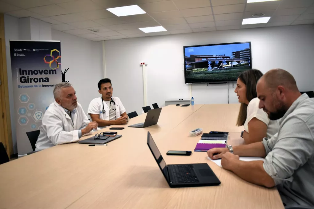 Responsables de la Unitat d'innovació IAS i ICS Girona reunits per preparar la Setmana de la Innovació.