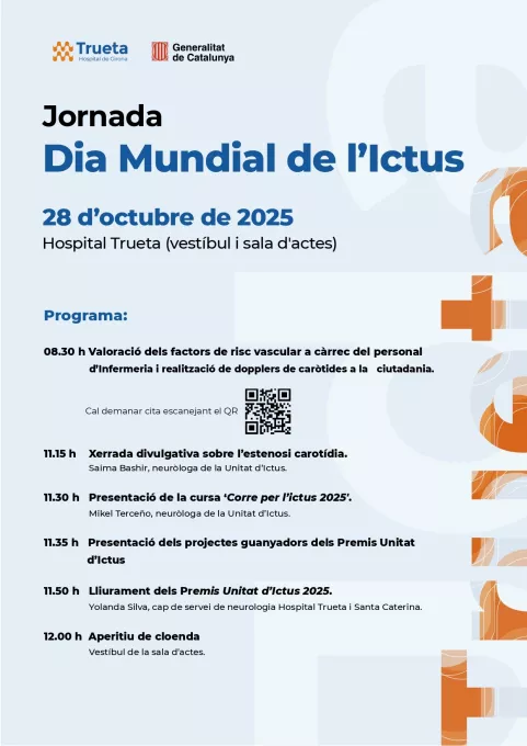 Cartell informatiu del programa del Dia Mundial de l'Ictus 2025 al Trueta