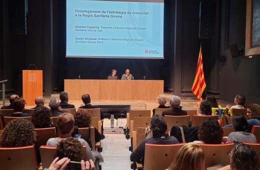 Referents d’atenció integrada social i sanitària de la Regió Sanitària de Girona durant la trobada celebrada a Girona
