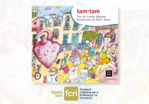 Portada del conte “Tam-tam”  il·lustrat per Pilarin Bayés i escrit per Cristina Masanés