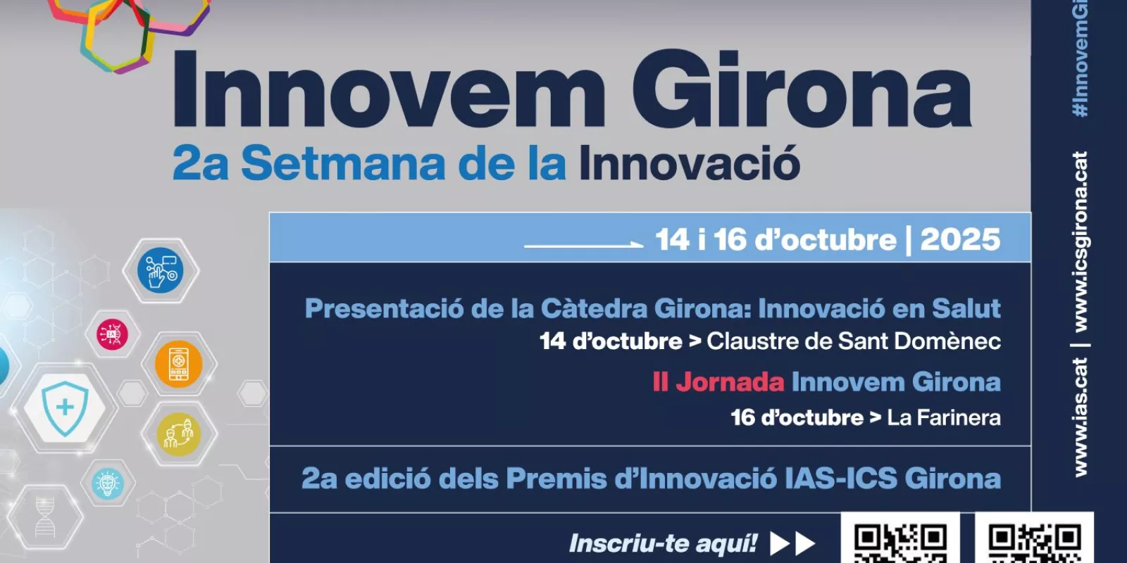 Cartell informatiu amb el programa de la segona Setmana de la Innovació de l'IAS i L'ICS Girona 