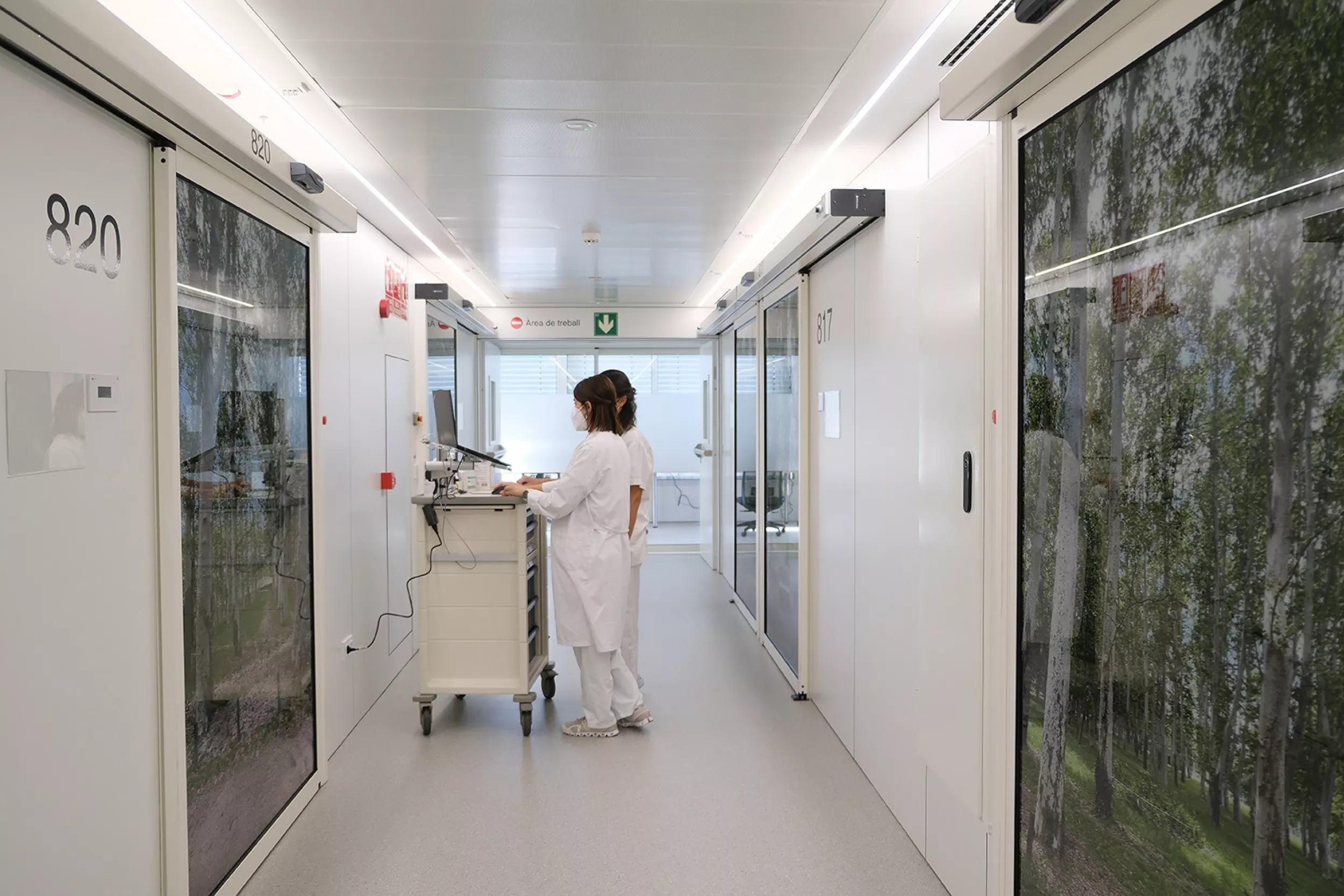 El passadís de la unitat d'hospitalització d'hematologia.