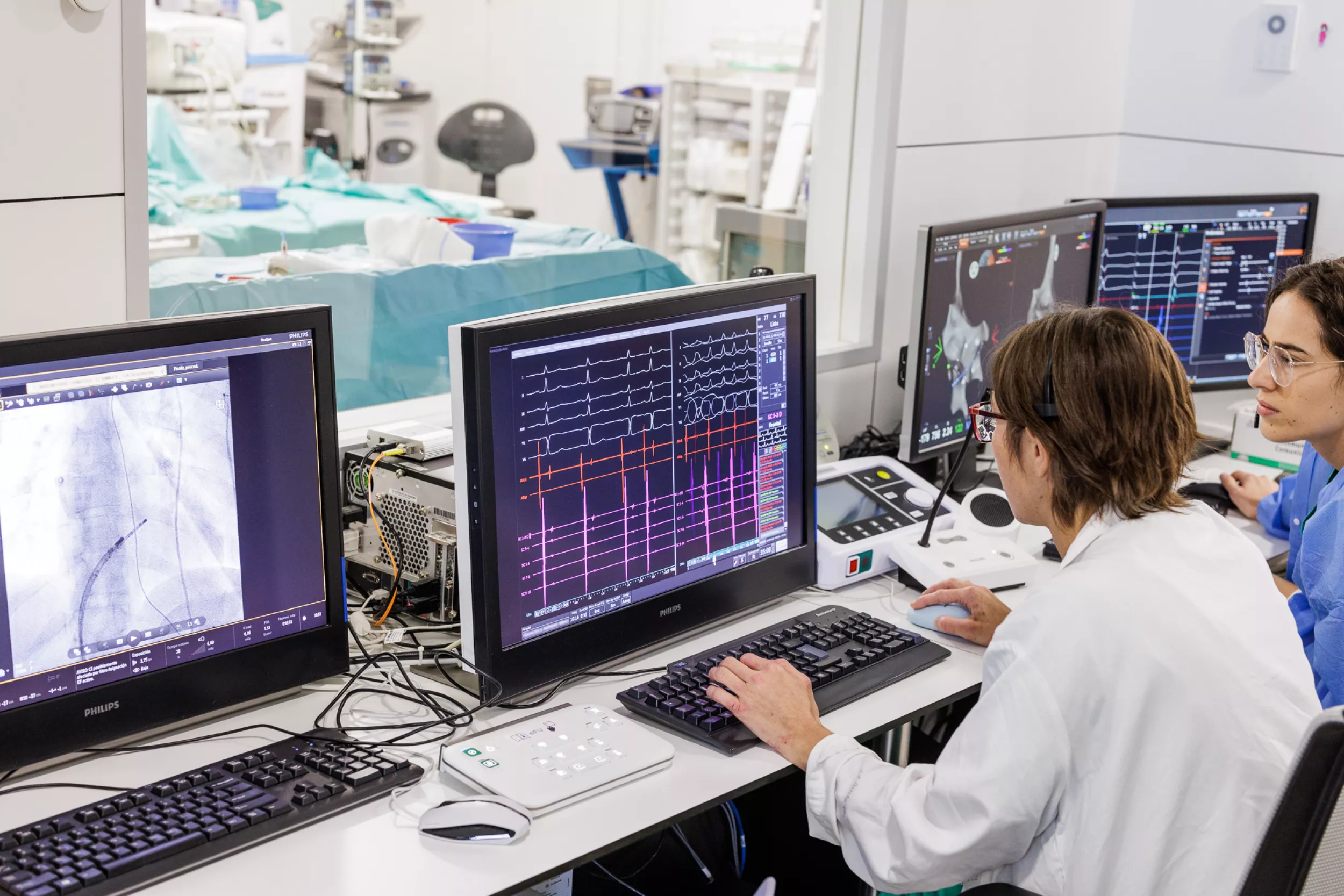 Sala de control de l'àrea d'hemodinàmica i electrofisiologia de l'hospital Trueta