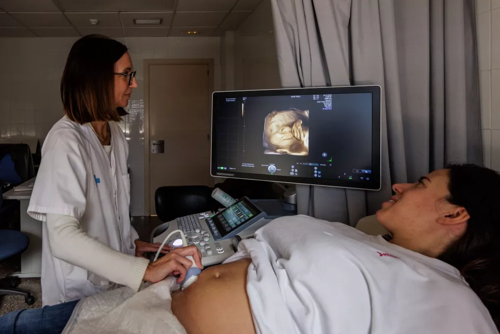 Médico haciendo una ecografía