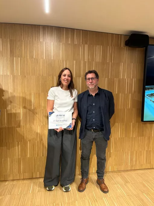 Representant de l'EAP Sant Feliu de Guíxols, que va ocupar la tercera plaça en jornades d'intercanvi d'experiències organitzatives i comunitàries