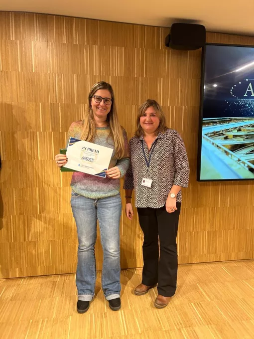 Representants de l'EAP Anglès, que va ocupar la segona plaça en jornades d'intercanvi d'experiències organitzatives i comunitàries