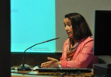 la Dra. Sara Rodríguez a la sessió de balanç de gestió 