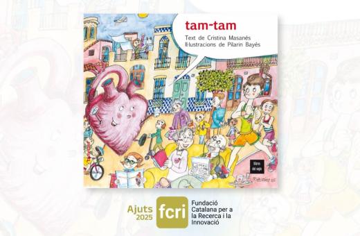 Portada del conte “Tam-tam”  il·lustrat per Pilarin Bayés i escrit per Cristina Masanés